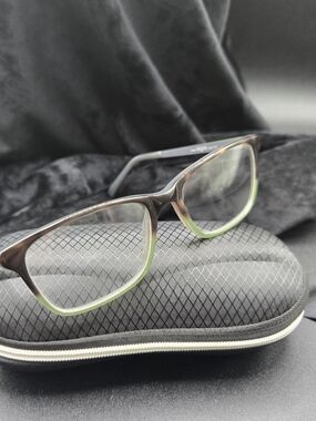 Brown to Green Gradient Rectangle RX Glasses Ready For Prescription